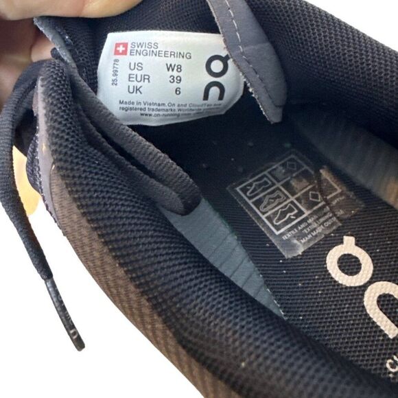 On Cloud Womens Running Shoes W8 EUR39 UK6 Gray & Black - Picture 6 of 7